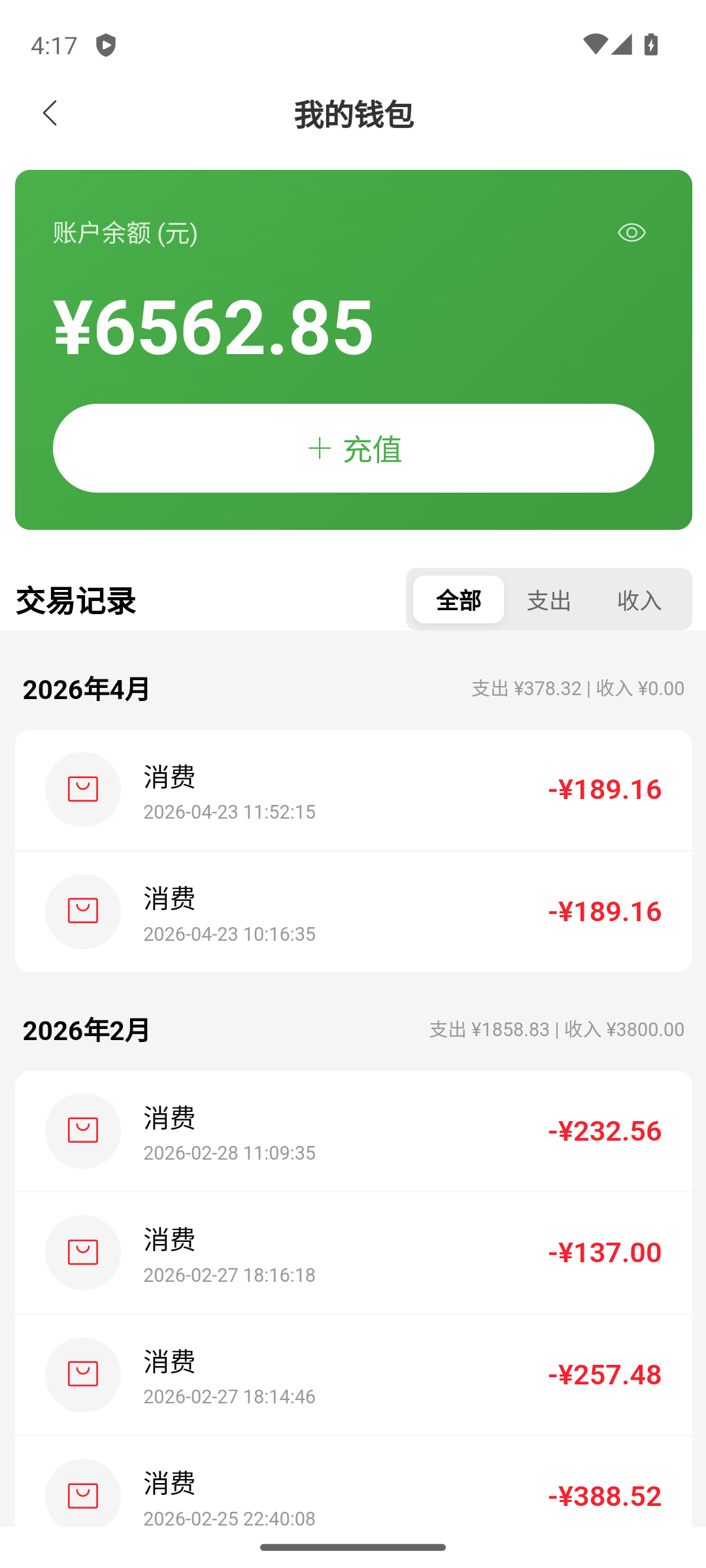 钱包与流水 · 实际界面