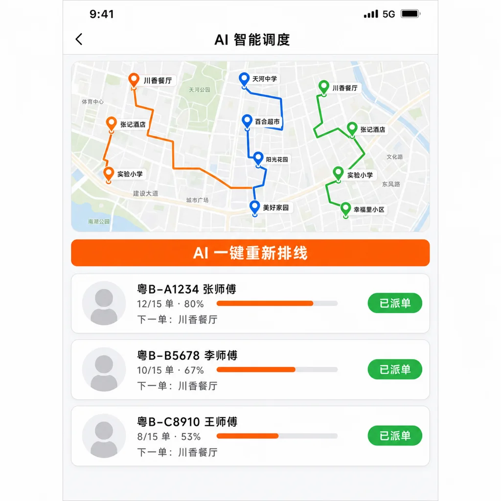 AI 智能配送排线后台界面