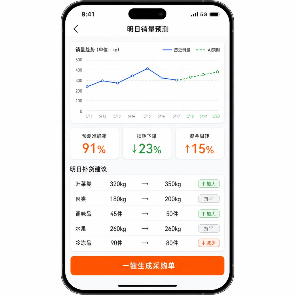 AI 销量预测与智能补货界面